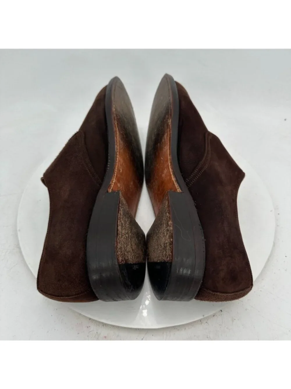 Lottusse Men Size 8.5 Dark Brown Suede Buckle Single Monk Strap Dress Shoes